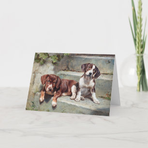 Vintage Dog Art, Your Text Thank You Card