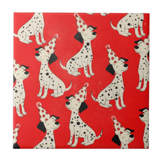Vintage Dog Birthday  Tile