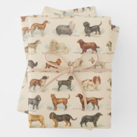 Vintage Dog Breed Drawings Patterned