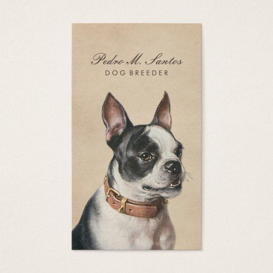 Vintage Dog Breeder Cool Animal Cream Professional Business Card