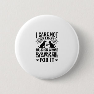 Vintage Dog Cat Religion Quote Pet Lover Design_1 6 Cm Round Badge