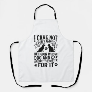 Vintage Dog Cat Religion Quote Pet Lover Design_1 Apron