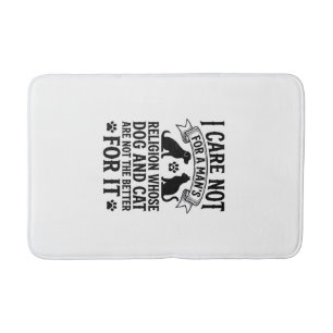 Vintage Dog Cat Religion Quote Pet Lover Design_1 Bath Mat
