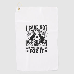 Vintage Dog Cat Religion Quote Pet Lover Design_1 Golf Towel