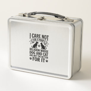Vintage Dog Cat Religion Quote Pet Lover Design_1 Metal Lunch Box