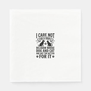 Vintage Dog Cat Religion Quote Pet Lover Design_1 Napkin