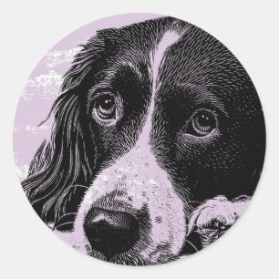 Vintage Dog Classic Round Sticker