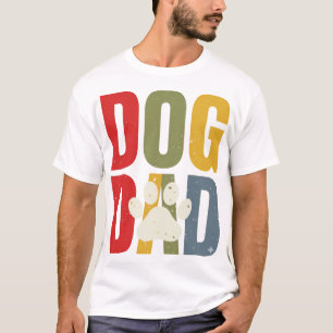Vintage Dog Dad Paw Print Retro Typography Shirt_1 T-Shirt