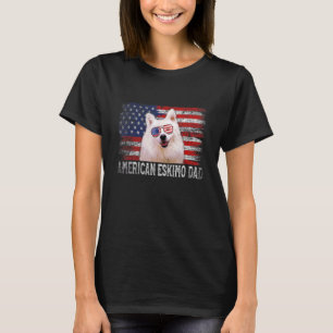 Vintage Dog Dad Retro American Eskimo Dad Father's T-Shirt