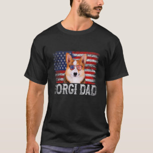 Vintage Dog Dad Retro Corgi Dad Father's Day T-Shirt
