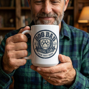 Vintage Dog Dad Social Club Personalised  Coffee Mug