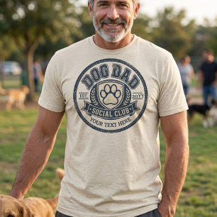 Vintage Dog Dad Social Club Personalised T-Shirt