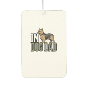 Vintage Dog Dad Terrier Engraving Shirt Design_1 Car Air Freshener