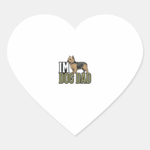 Vintage Dog Dad Terrier Engraving Shirt Design_1 Heart Sticker