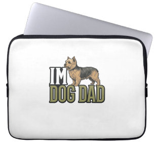 Vintage Dog Dad Terrier Engraving Shirt Design_1 Laptop Sleeve