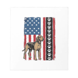 Vintage Dog Flag Paw Print Patriotic Shirt Design_ Notepad