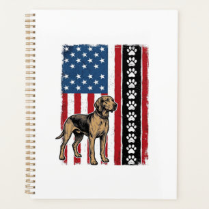 Vintage Dog Flag Paw Print Patriotic Shirt Design_ Planner