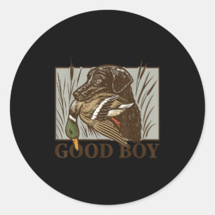 Vintage Dog Good Boy Duck Hunting Labrador Retriev Classic Round Sticker