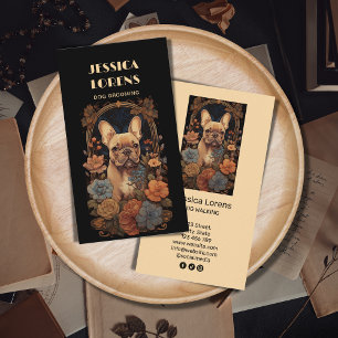 Vintage Dog Groomer French Bulldog Puppy Business Card