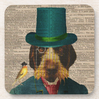 Vintage Dog Illustration Cork Coasters