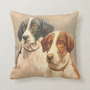 Vintage Dog Image Pillow