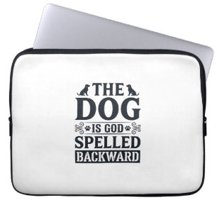 Vintage Dog Is God Spelled Backward Shirt Design_1 Laptop Sleeve