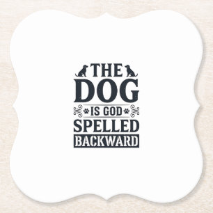 Vintage Dog Is God Spelled Backward Shirt Design_1 Paper Coaster