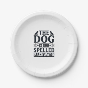 Vintage Dog Is God Spelled Backward Shirt Design_1 Paper Plate