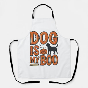 Vintage Dog Is My Boo Halloween Shirt Design_1 Apron