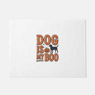 Vintage Dog Is My Boo Halloween Shirt Design_1 Doormat