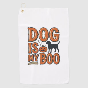 Vintage Dog Is My Boo Halloween Shirt Design_1 Golf Towel