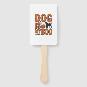 Vintage Dog Is My Boo Halloween Shirt Design_1 Hand Fan