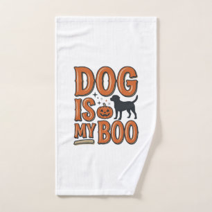 Vintage Dog Is My Boo Halloween Shirt Design_1 Hand Towel