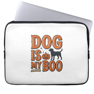 Vintage Dog Is My Boo Halloween Shirt Design_1 Laptop Sleeve
