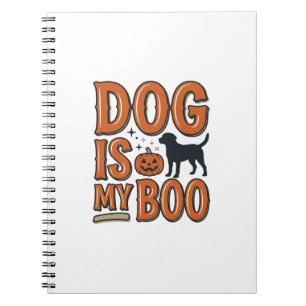 Vintage Dog Is My Boo Halloween Shirt Design_1 Notebook