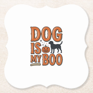 Vintage Dog Is My Boo Halloween Shirt Design_1 Paper Coaster