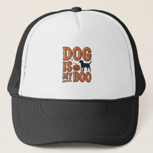 Vintage Dog Is My Boo Halloween Shirt Design_1 Trucker Hat