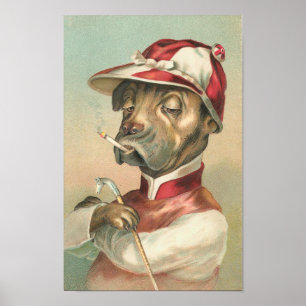 Vintage Dog Jockey Poster