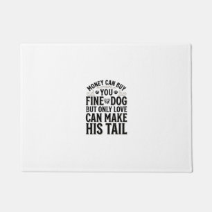 Vintage Dog Love Quote Typography Design_1 Doormat