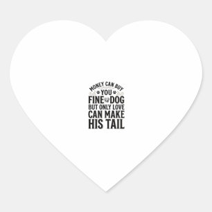 Vintage Dog Love Quote Typography Design_1 Heart Sticker