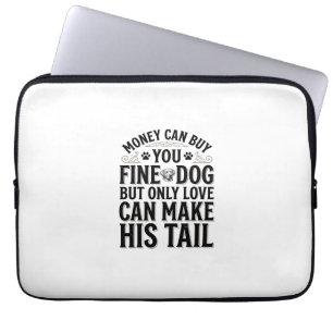 Vintage Dog Love Quote Typography Design_1 Laptop Sleeve