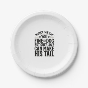 Vintage Dog Love Quote Typography Design_1 Paper Plate
