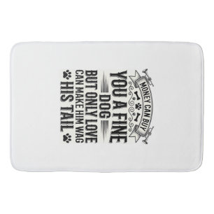 Vintage Dog Lover Quote Typography Design_1 Bath Mat