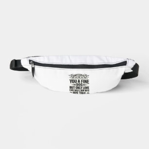 Vintage Dog Lover Quote Typography Design_1 Bum Bags