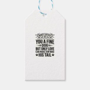 Vintage Dog Lover Quote Typography Design_1 Gift Tags