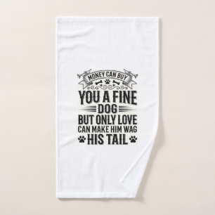 Vintage Dog Lover Quote Typography Design_1 Hand Towel
