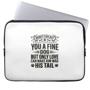 Vintage Dog Lover Quote Typography Design_1 Laptop Sleeve