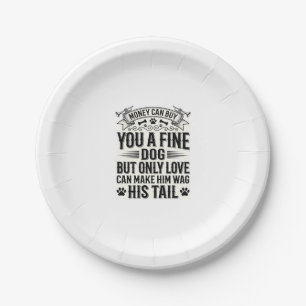 Vintage Dog Lover Quote Typography Design_1 Paper Plate