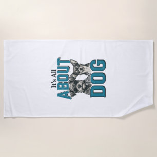 Vintage Dog Lover Quote Vector Design_1 Beach Towel