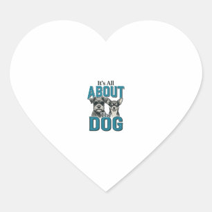 Vintage Dog Lover Quote Vector Design_1 Heart Sticker